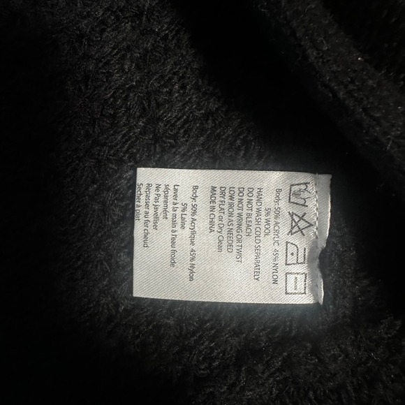 MOTH ANTHROPOLOGIE Black Knit Cap Sleeve Open Front Cardigan Sweater Women's M - Picture 7 of 8